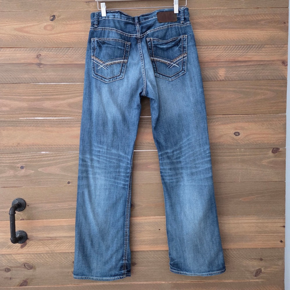 BKE Tyler Jeans Blue Straight Leg Stretch Denim Mens 32R 32x32 - Picture 2 of 6